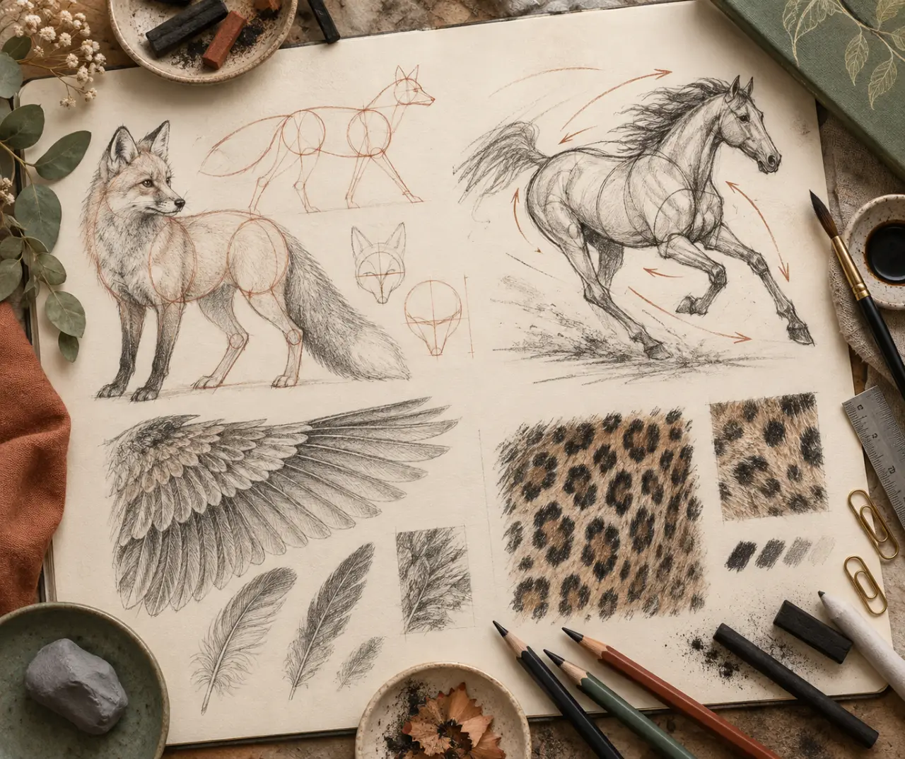 Dessiner des animaux : construire les formes, le mouvement et les textures