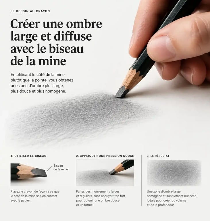 Technique du plat de mine pour ombrer un dessin