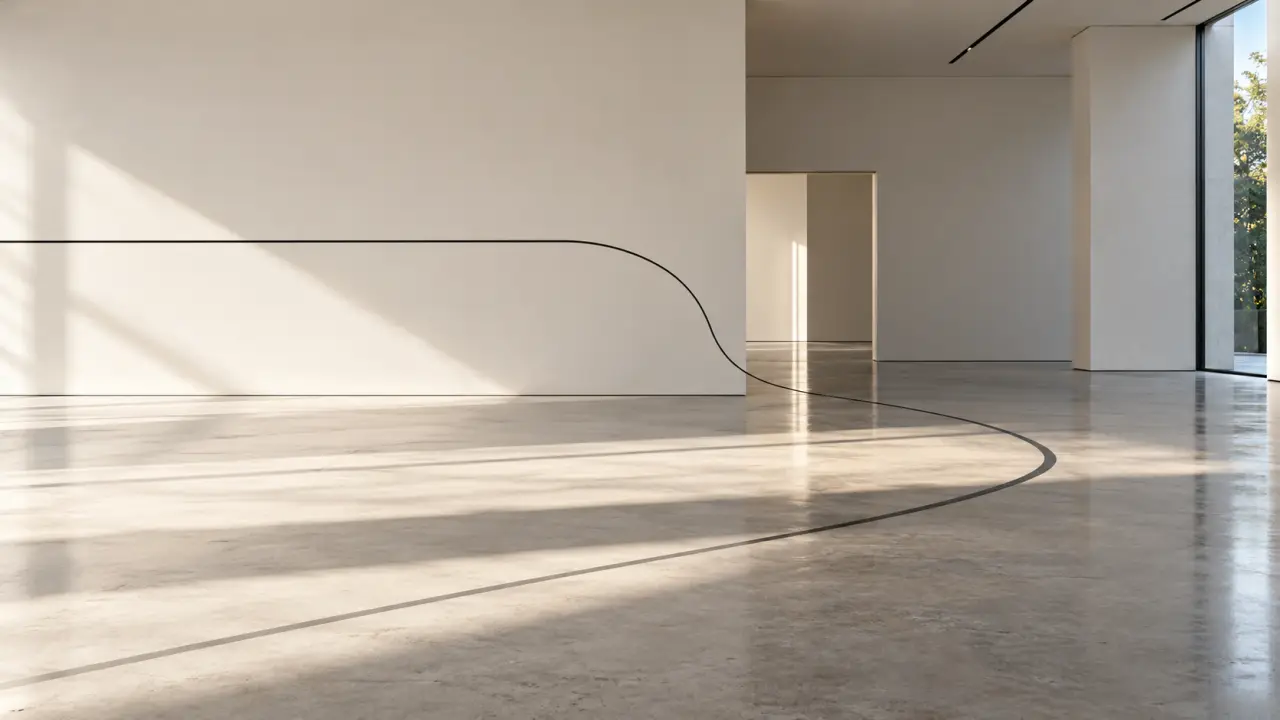 Œuvre d'art contemporain minimaliste composée de lignes noires sur un fond clair