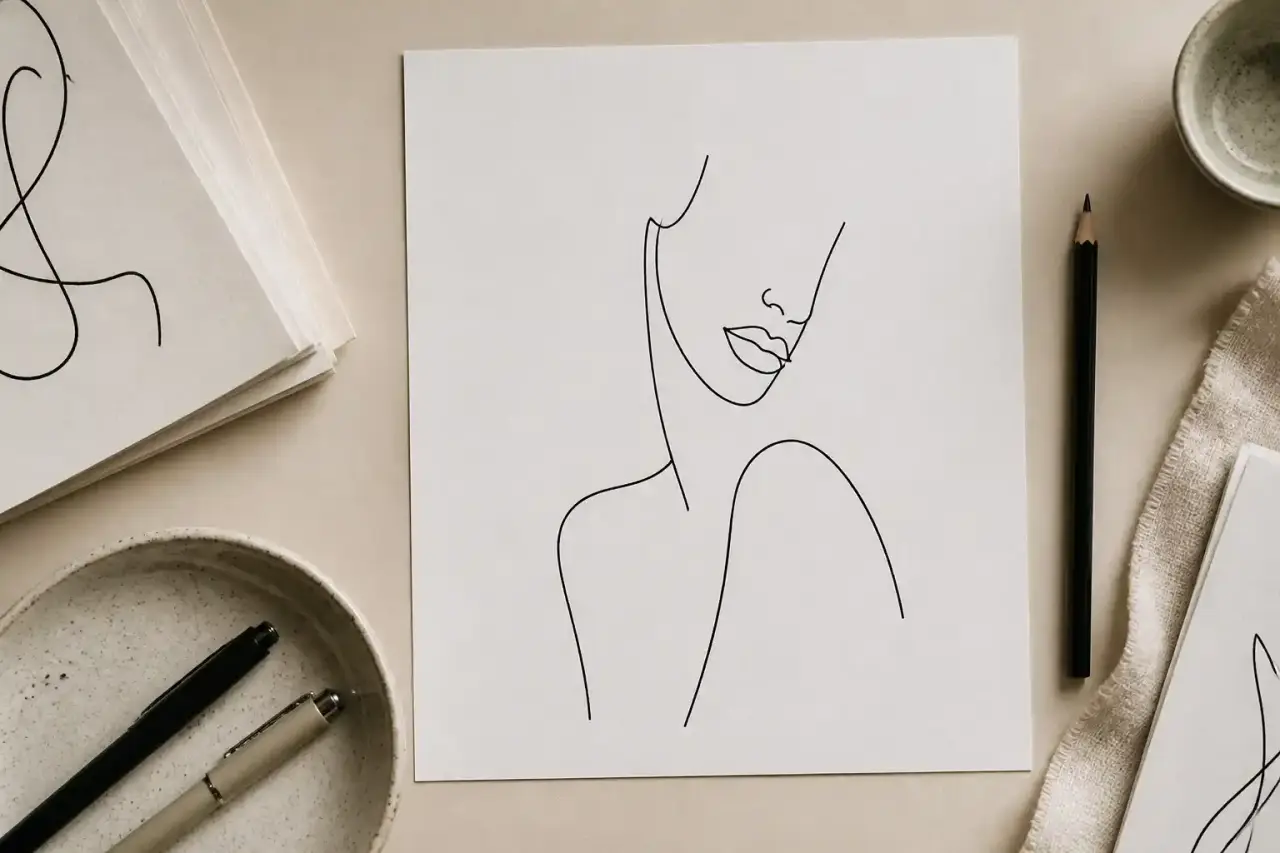 Œuvre minimaliste dominée par la ligne, dans une galerie lumineuse