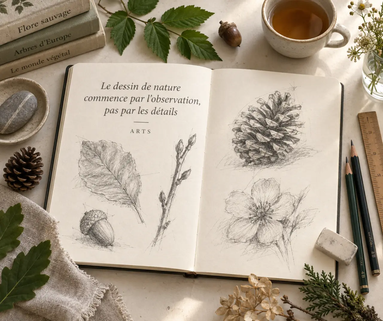 Le dessin de nature commence par l’observation, pas par les détails