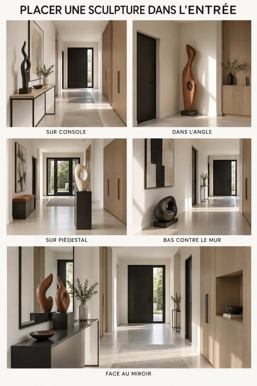 Idées de positionnement pour choisir une sculpture moderne pour décorer une entrée